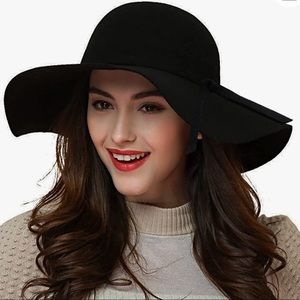 Elegant Black Wide Brim Hat